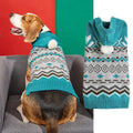 Green classic diamond pattern knitted sweater for a small dog on a white background.