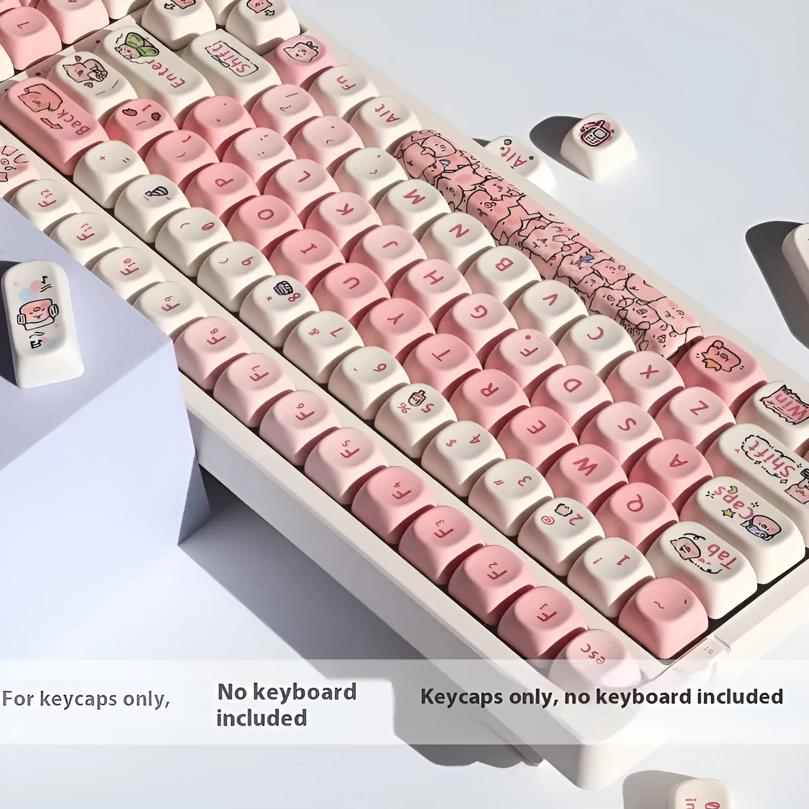 Pink Fragrant Pig decorative mechanical keyboard key cap with five-sided sublimation printing