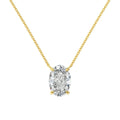 Women's S925 sterling silver necklace with oval ice flower pendant in platinum or gold finish