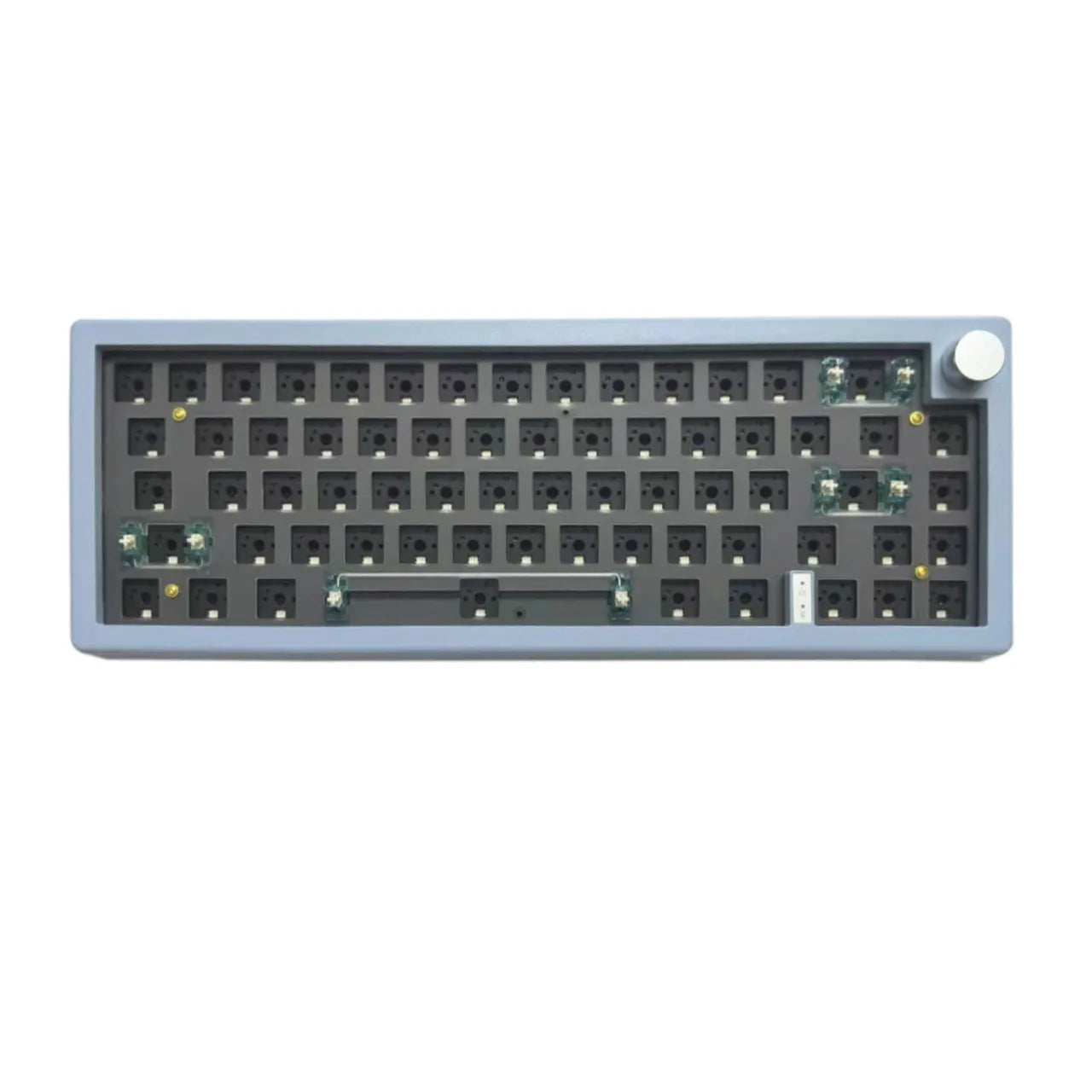 DIY mechanical keyboard kit with RGB backlighting and knob control in seven colour options