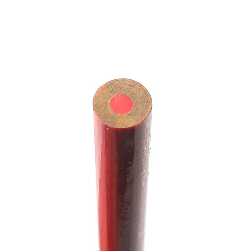 Pack of 10 red and blue two-colour wooden carpenter's pencils with round barrels.