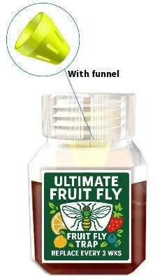 Bottle of liquid fruit fly trap bait for use with SK003 model traps.