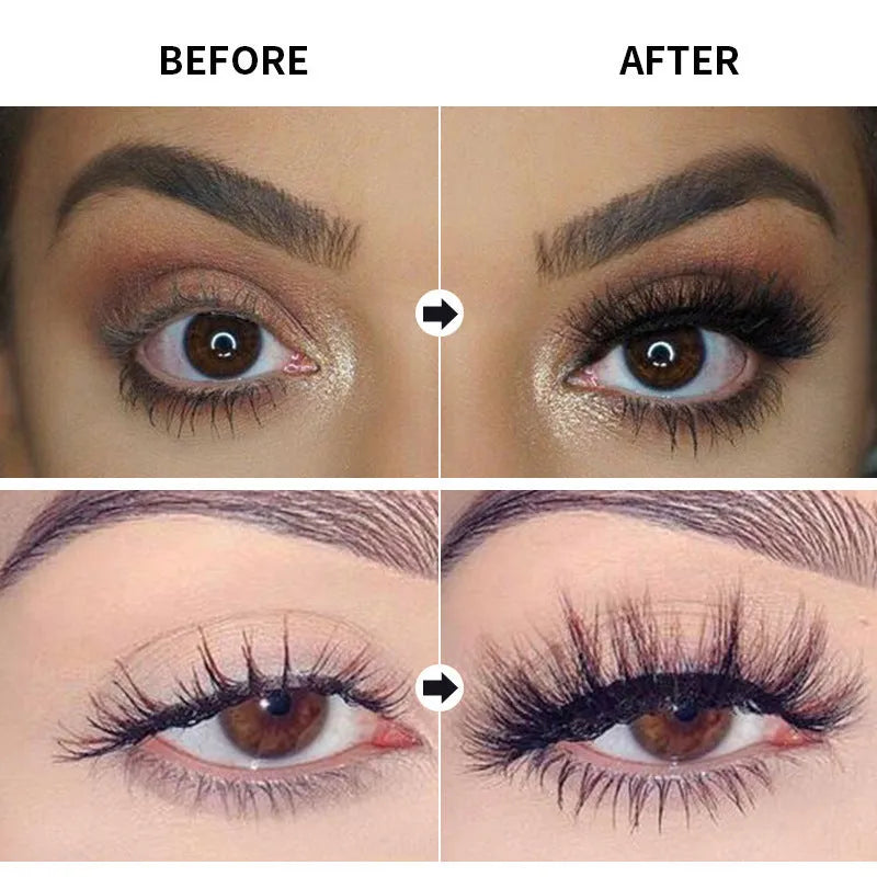 Black waterproof mascara tube for thick, long, curling lashes that resists smudging.