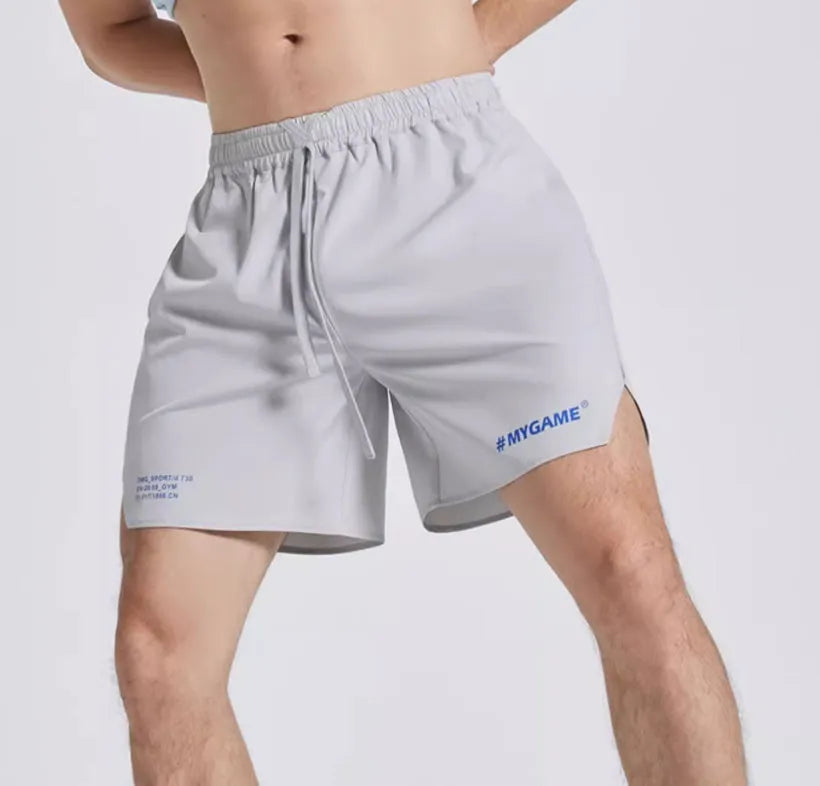 Men's training shorts in four colours with moisture-wicking polyester and spandex fabric