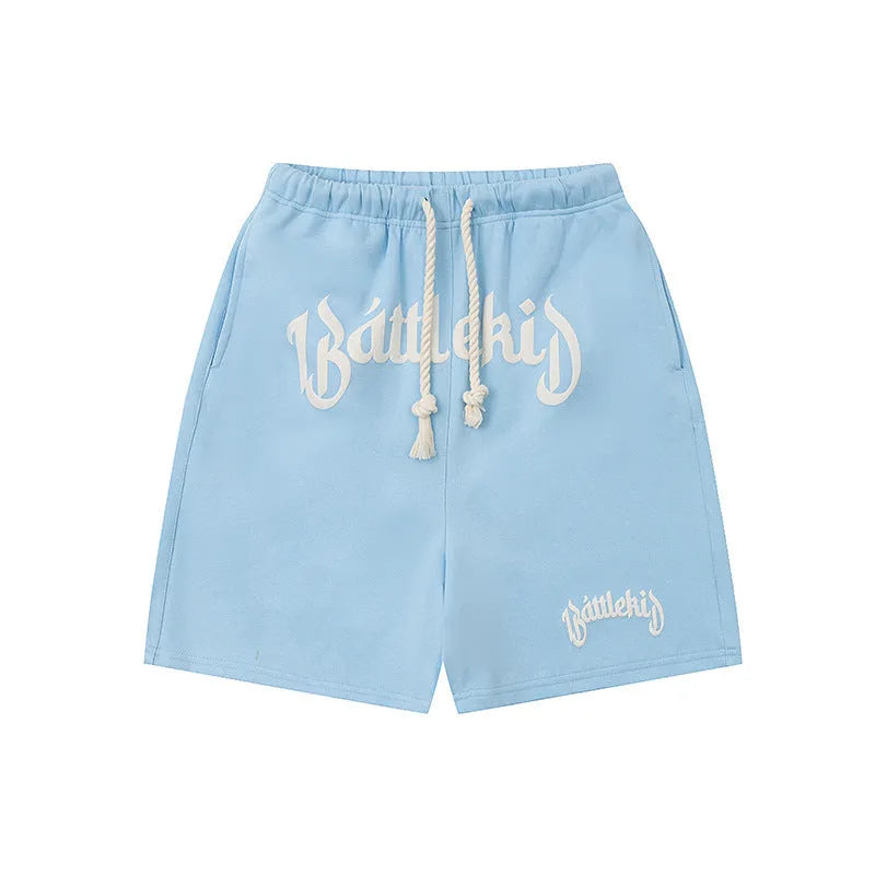 Cotton-blended hip hop shorts in loose fit with four colour options