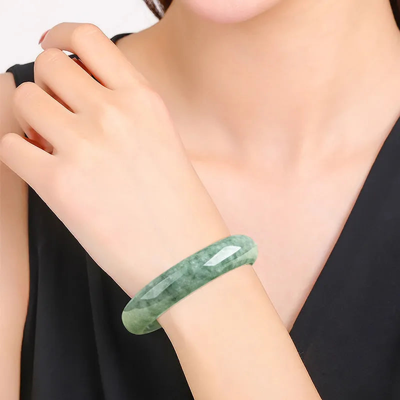 Natural emerald bean green bracelet for women with certificate and gift box