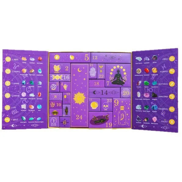 Crystal Halloween countdown gift box measuring 33.5cm wide with cardboard construction