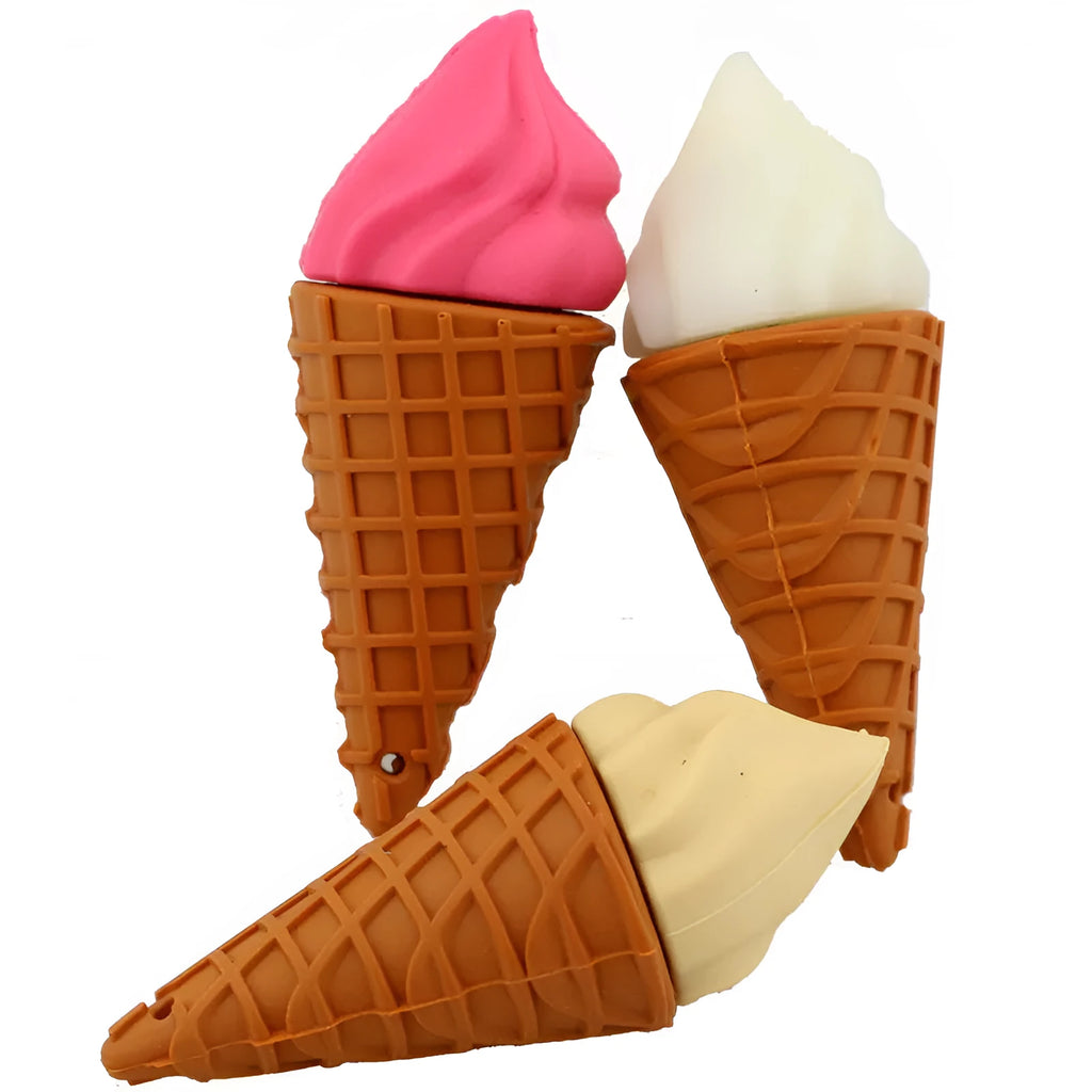 Mini ice cream design USB stick in pink colours with USB connector visible