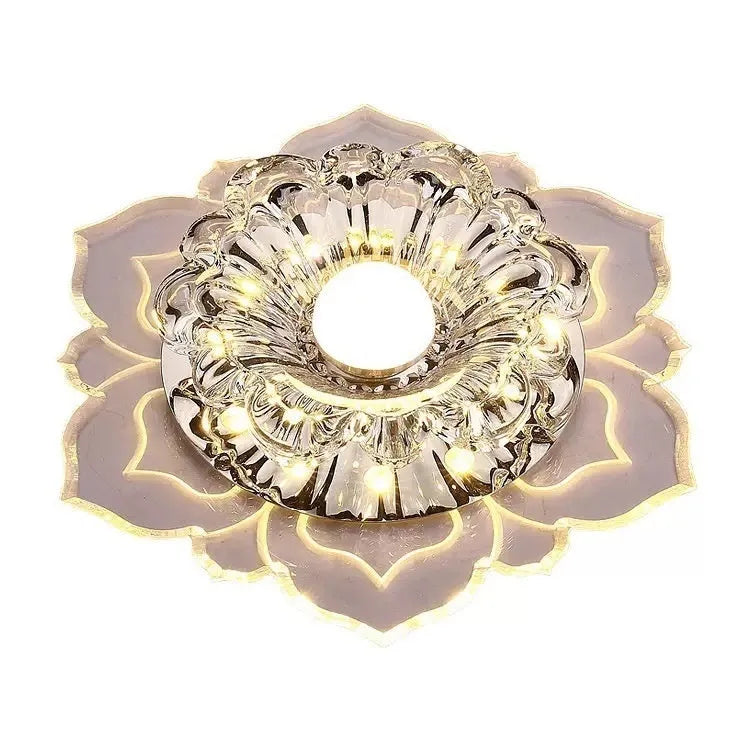Modern minimalist round crystal ceiling lamp for corridor with 11W colourful light options