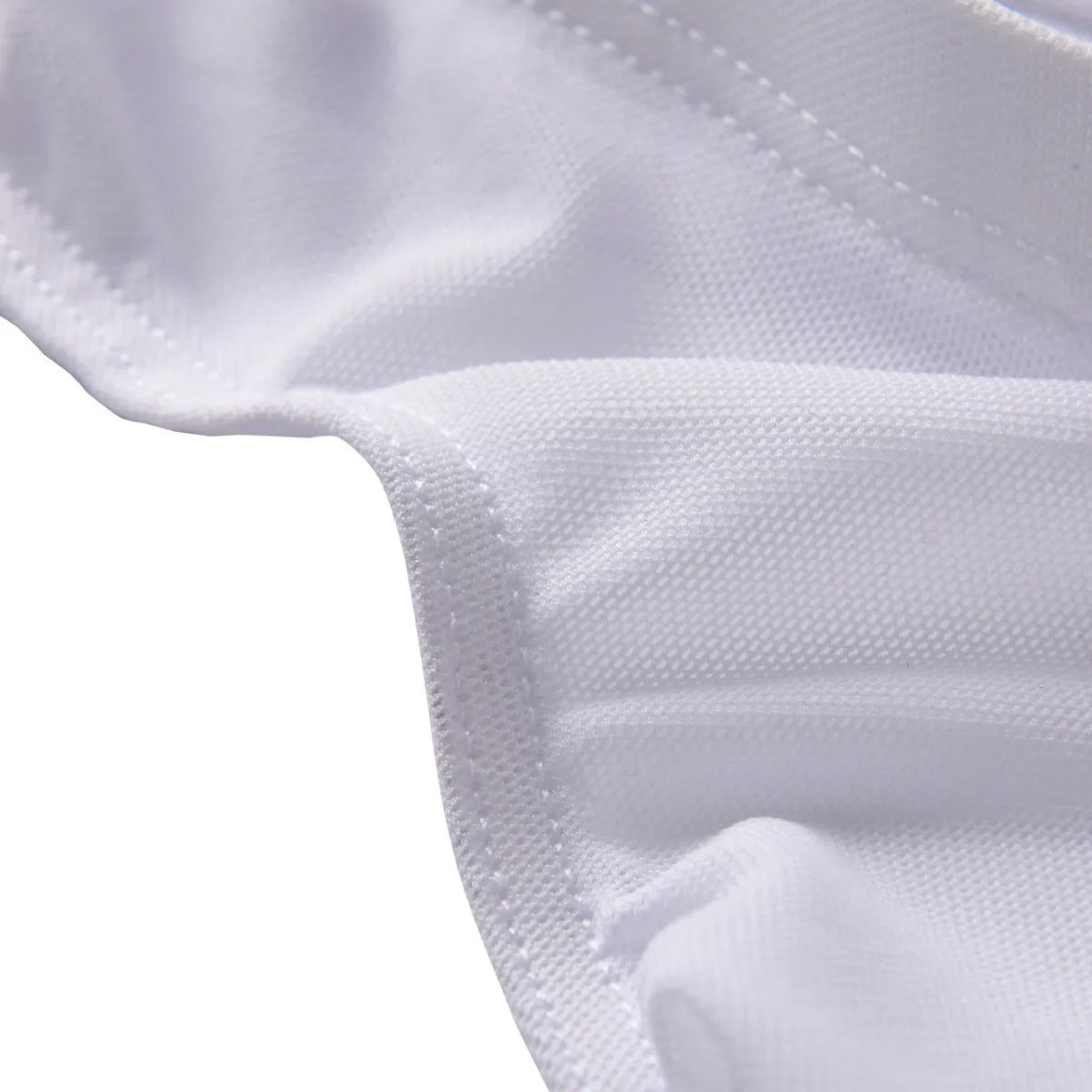 Men's black quick-drying nylon shorts with triangle mid waist design on hanger
