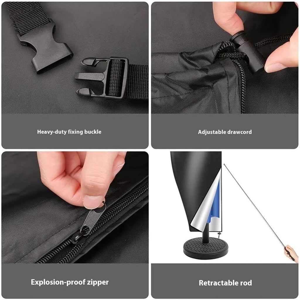 Waterproof black outdoor offset banana umbrella cover for garden furniture protection