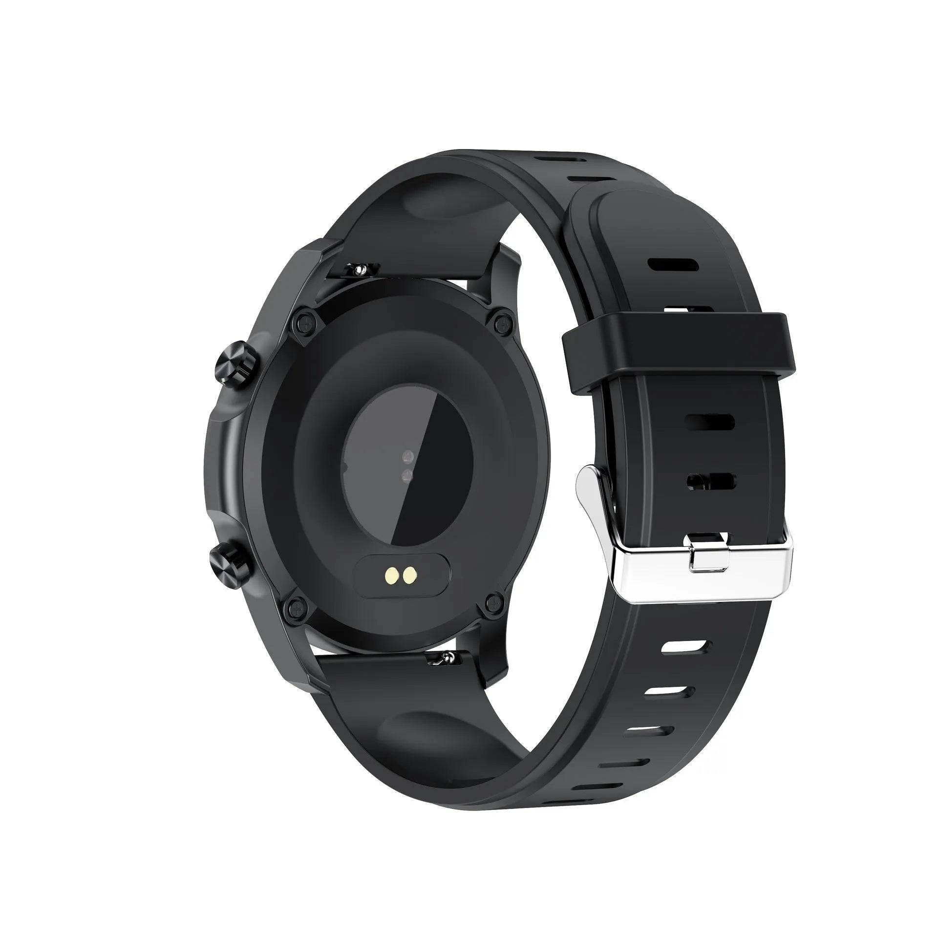 Black or grey smart bracelet with 1.3-inch screen and zinc alloy case for body temperature monitoring.