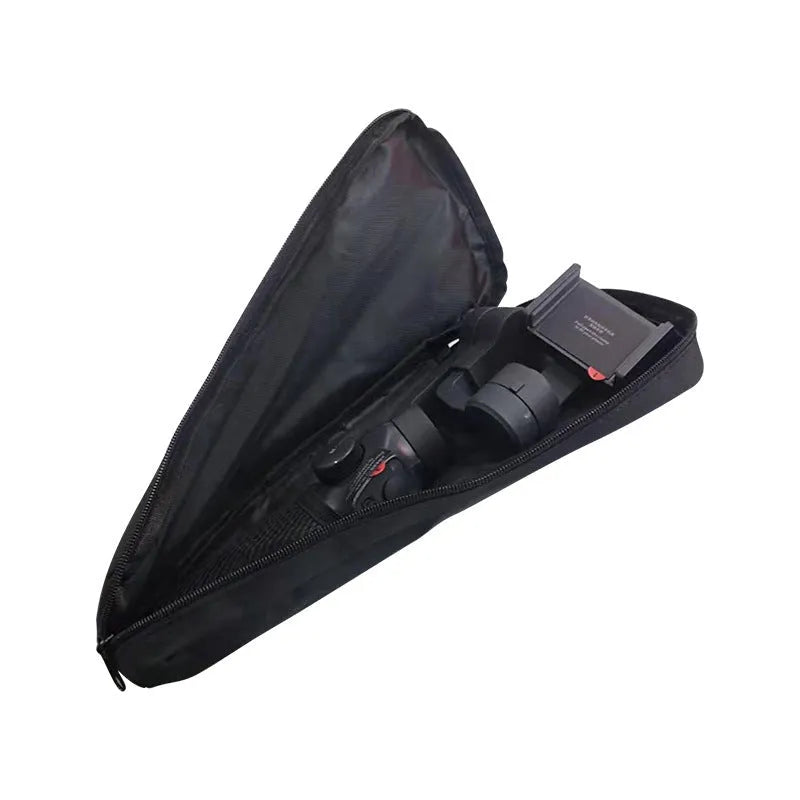 Black cloth storage bag for mobile phone stabilizer accessories and cables