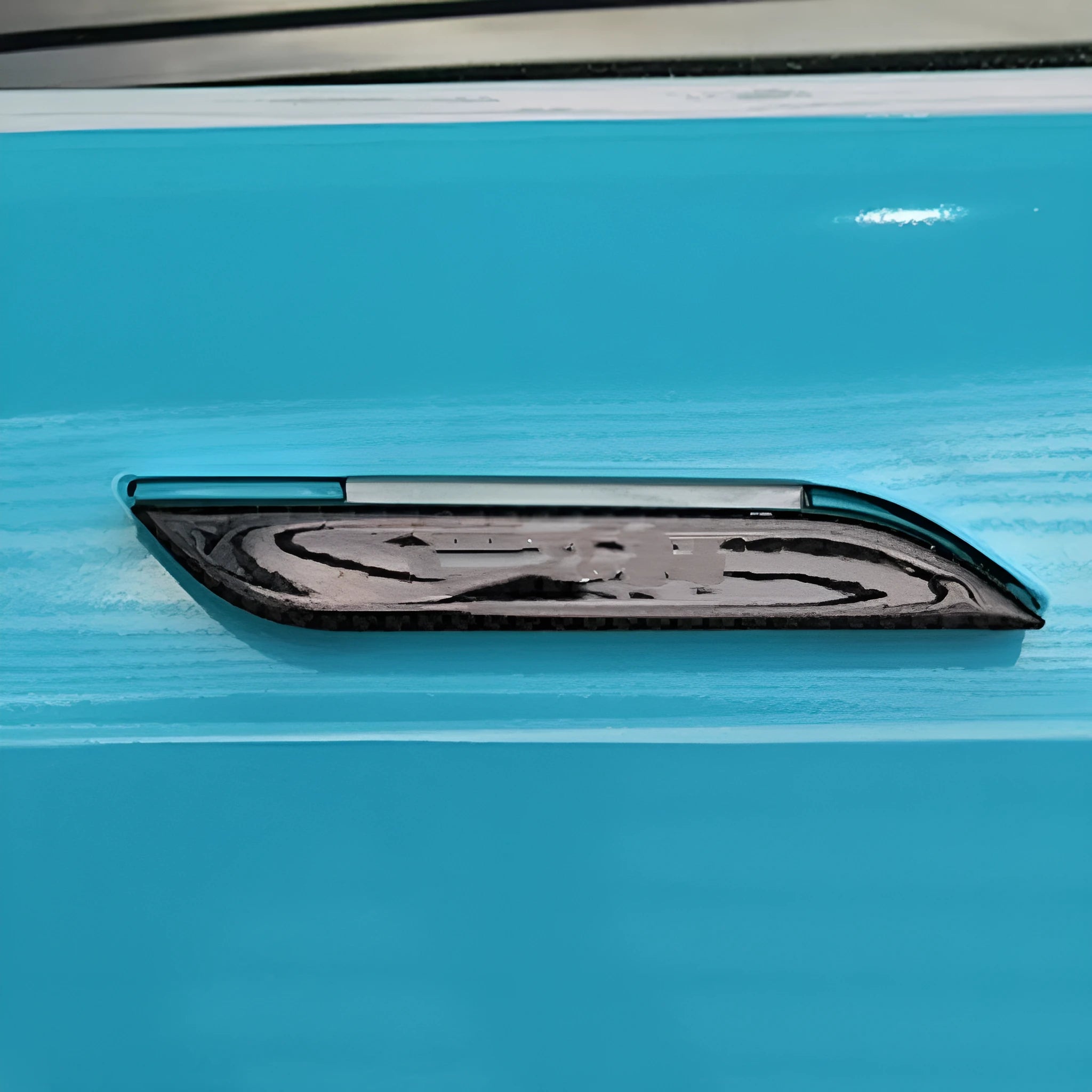 Carbon fibre patterned adhesive door handle patches for Tesla Model S interior protection