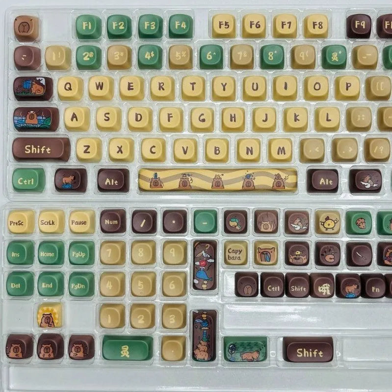 Capabala 130-piece ABS mechanical keyboard keycap set with double-shot legends, shown in packaging.