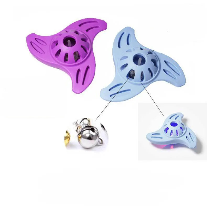 Blue boomerang-shaped bite resistant dog chew toy for large breeds on a plain background