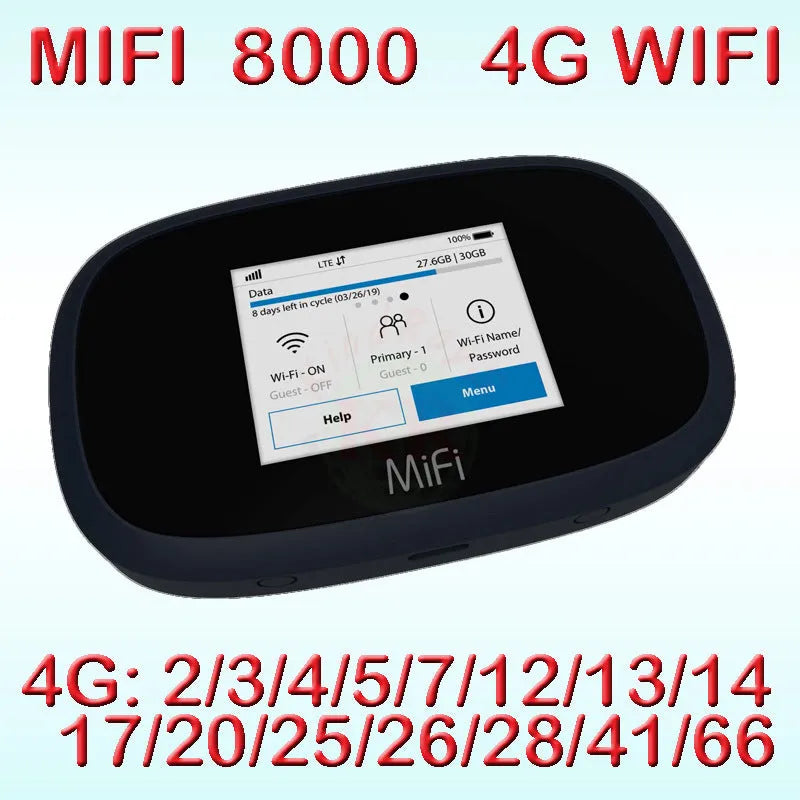 Black portable 4G wireless router with compact design for mobile internet access