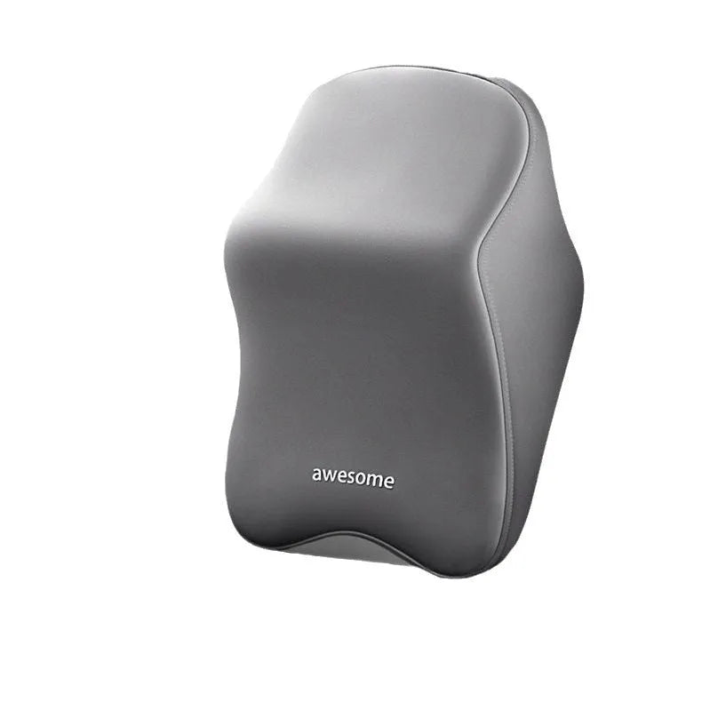 Car headrest pillow and lumbar support pillow set in memory foam with cotton cover.
