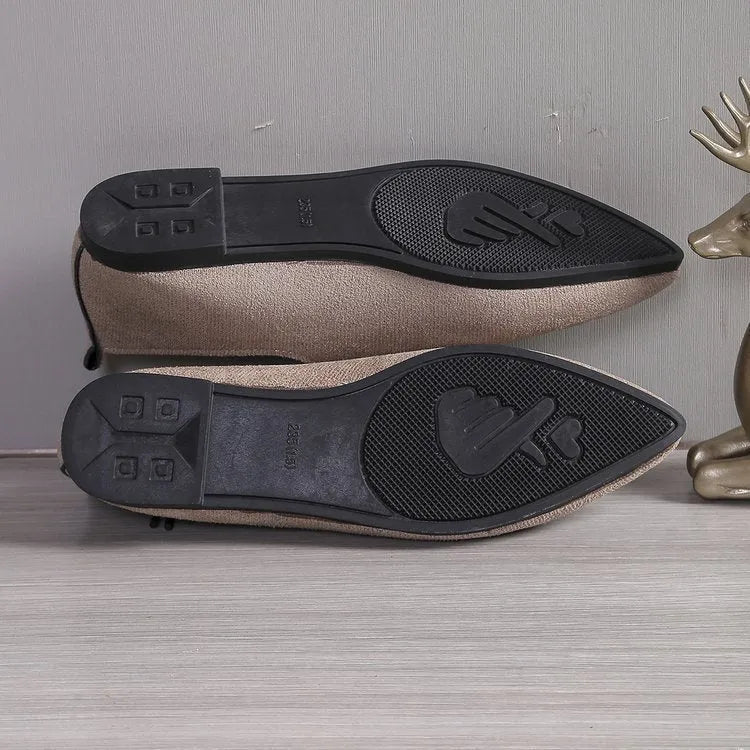 Beige leopard print pointed toe pumps for women in plus sizes, shown on a white background.