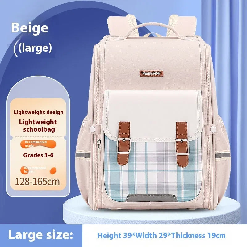 Lightweight Oxford cloth school backpack for grade 5-6 pupils in multiple colour options