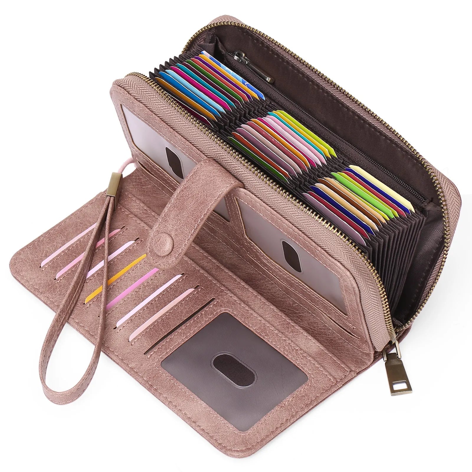 PU expanding women's long wallet passport bag with RFID protection in multiple colour options