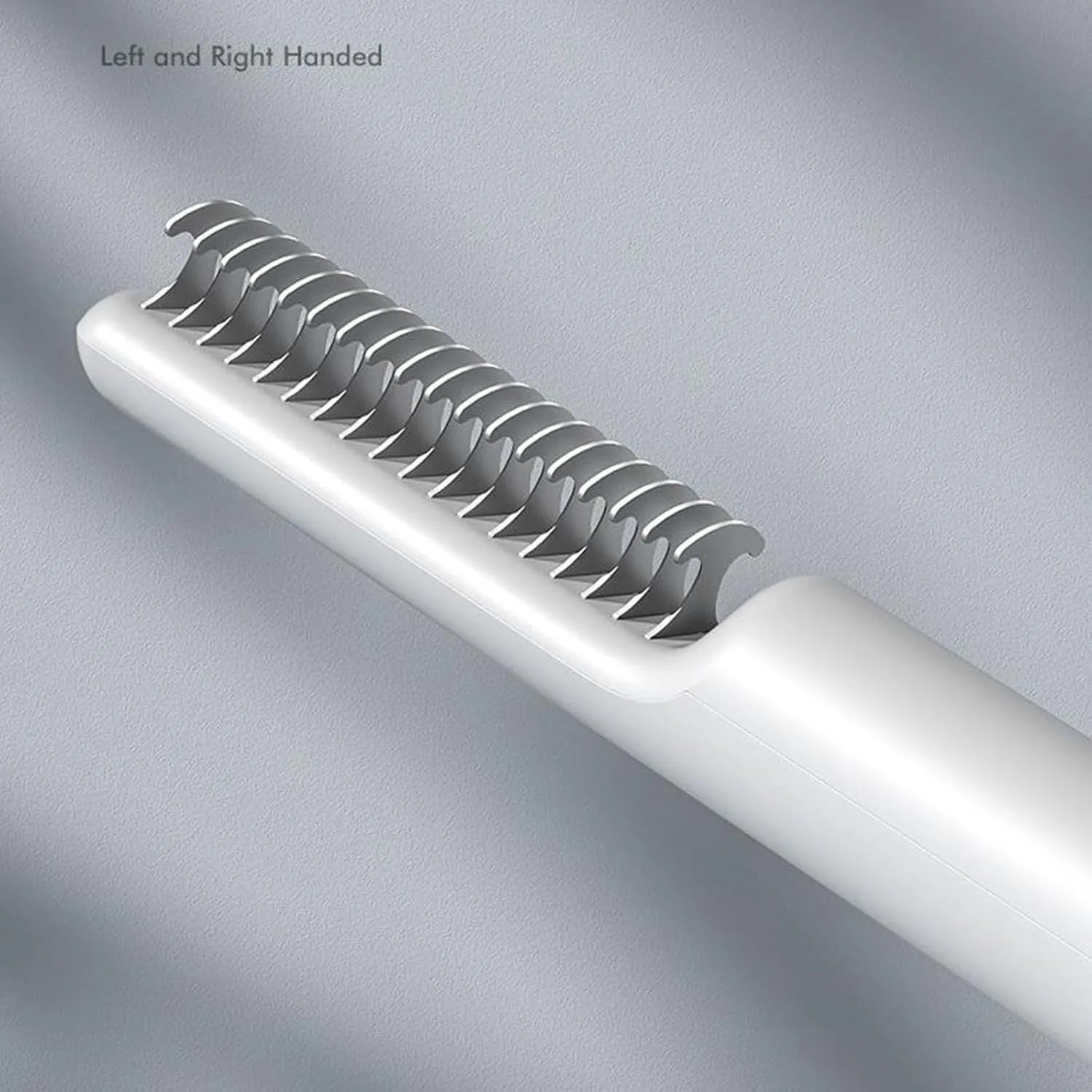 Stainless steel pet dematting comb with ergonomic handle for removing knots and mats from dog coats