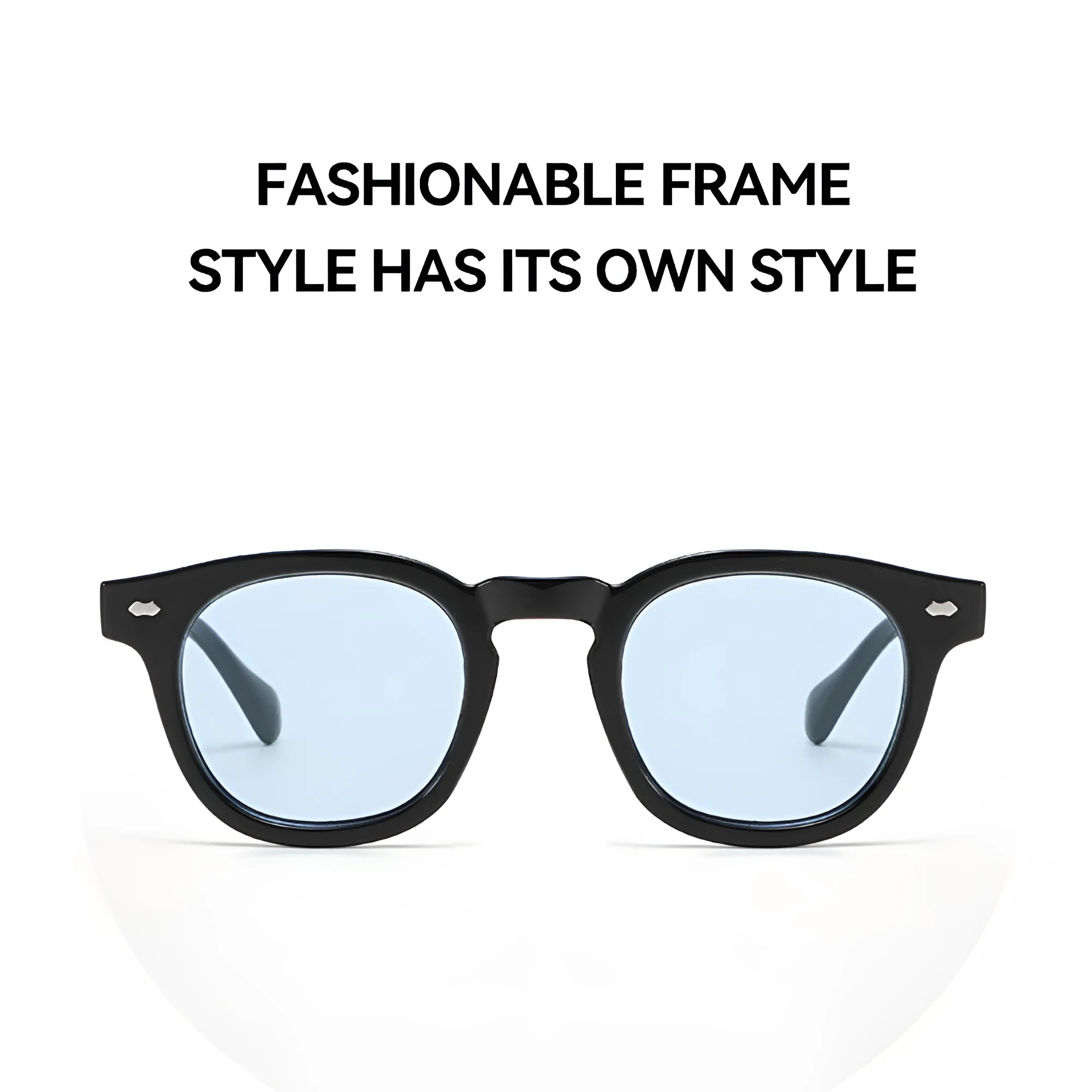 Round rim sunglasses with simple design in multiple frame and lens colour combinations