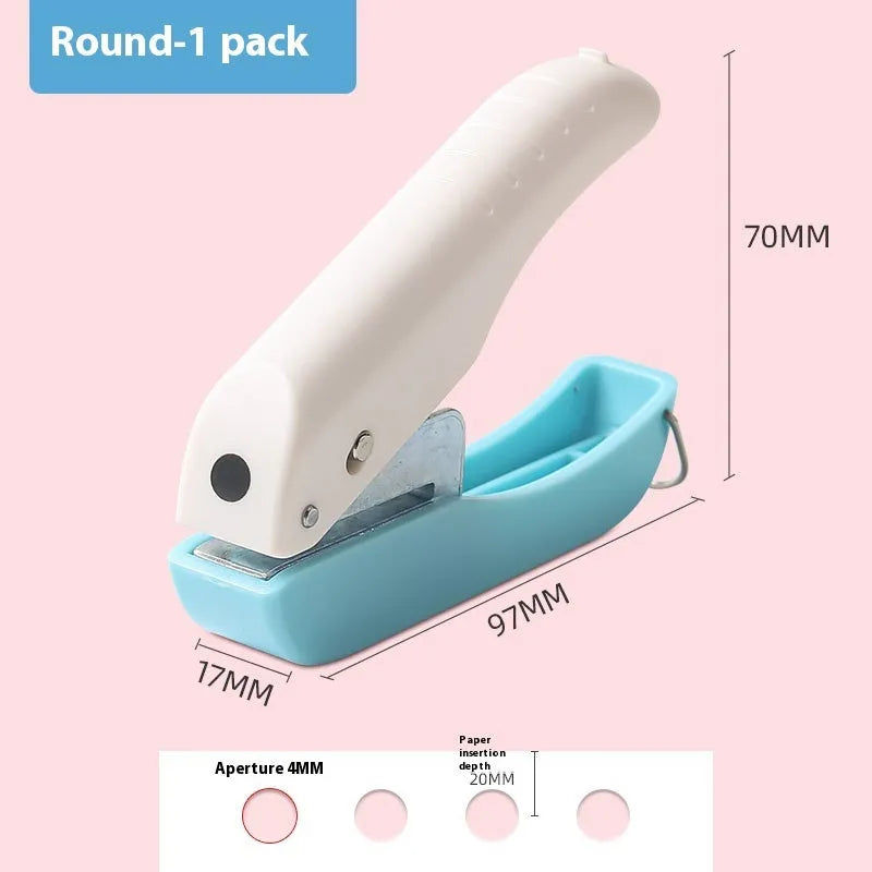 Small manual embossing punching machine with multiple pattern options for kindergarten craft activities