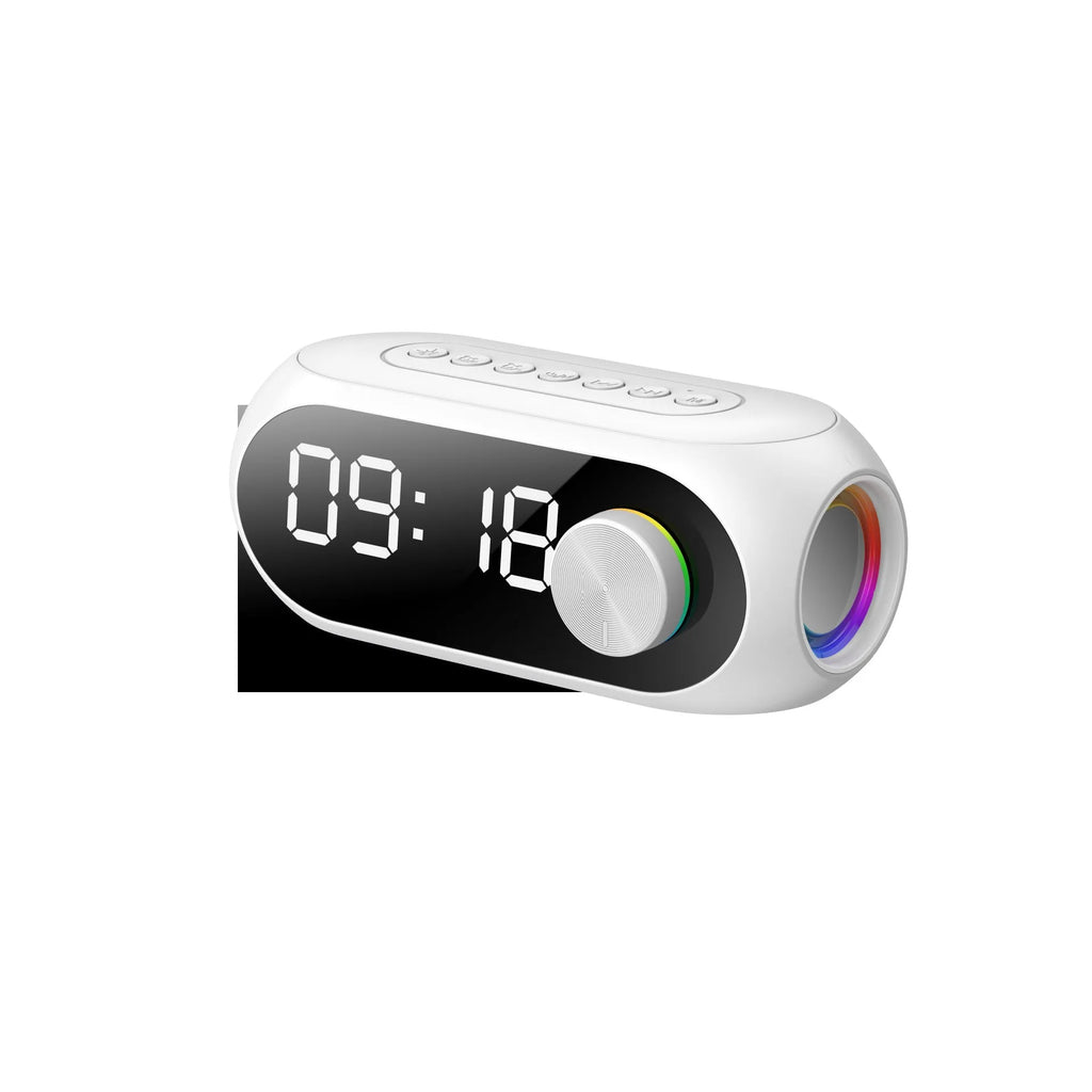 Extra Bass Portable Mini Clock Bluetooth Speaker in S8 Black, Blue, or White colour