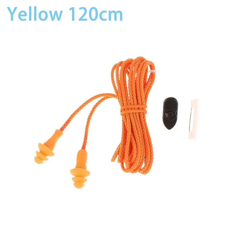 Wired soundproof earbuds in blue with 100cm cable on white background