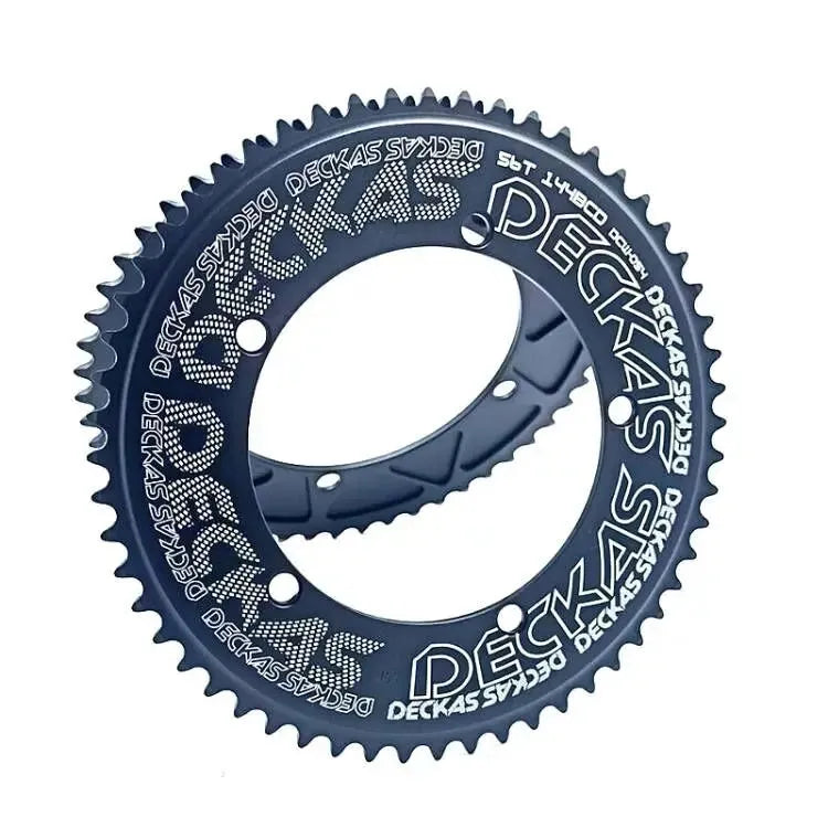 Black aluminium alloy track bicycle single disc chainring 144BCD with multiple tooth options