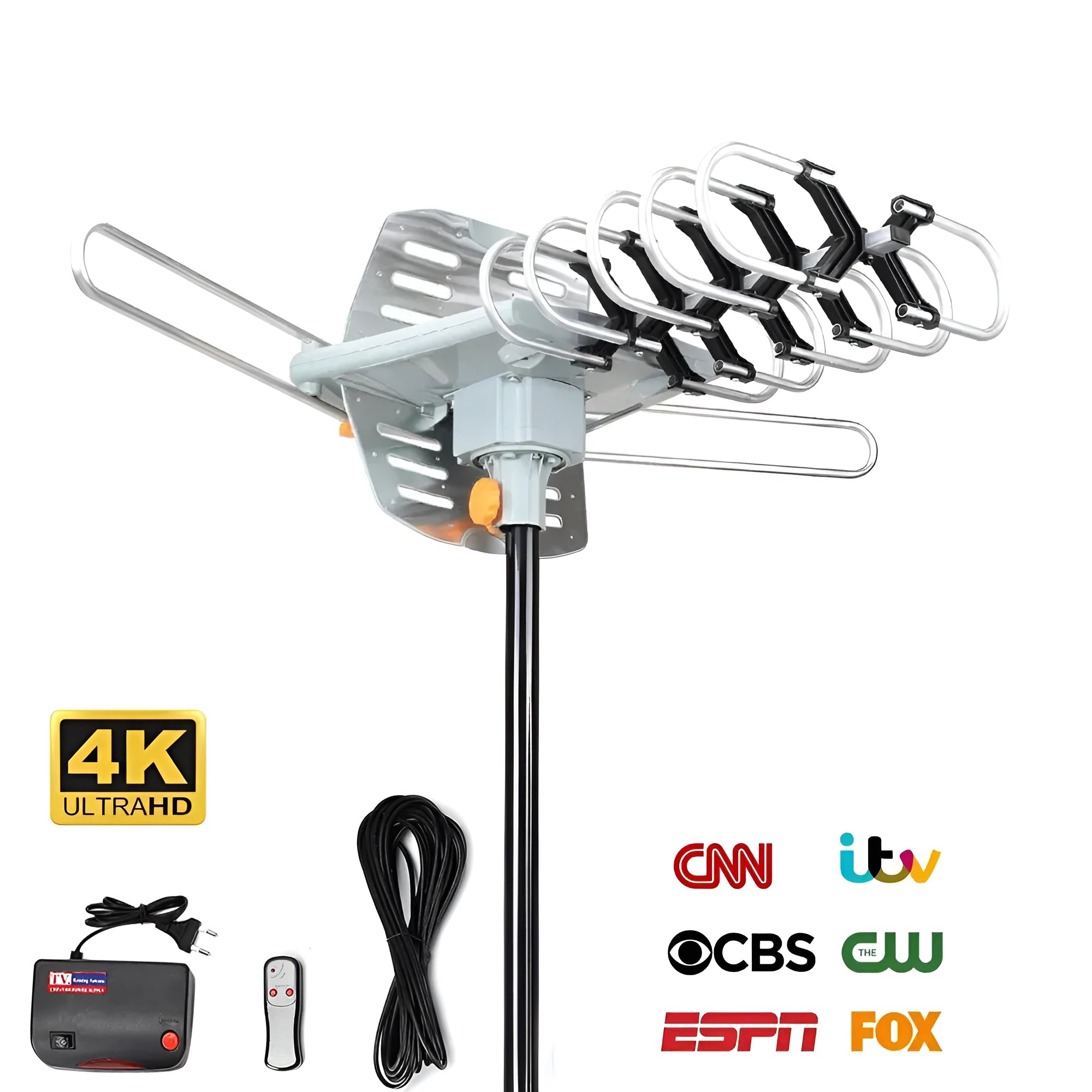 GR-1002 rotatable outdoor digital TV antenna with high gain for UHF reception.