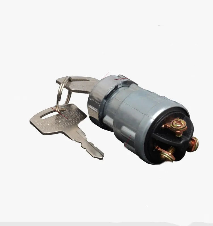 Pure copper foot ignition lock with key for trucks and agricultural vehicles