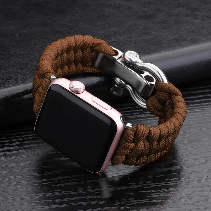 Nylon Apple Watch Strap with Woven Steel Buckle – Compatible with 38/40/42/44/45/49mm – Unisex Sports Band in Multiple Camouflage and Solid Colours – Black, Blue, Green, Red, Rainbow Options Available Including Connector Pieces