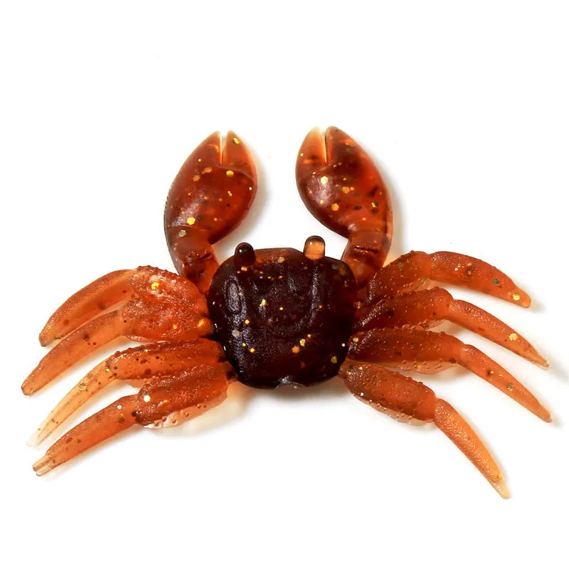 PVC software crab bait fishing lure measuring 8cm in red crab and brown crab specifications