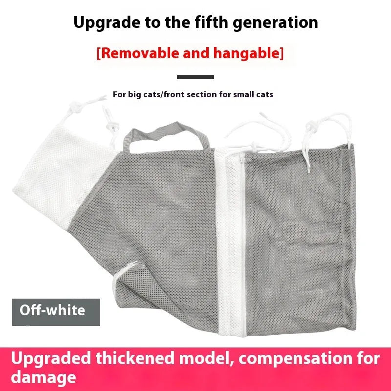 Fifth-generation cat grooming bag in detachable design for secure restraint during pet bathing and nail trimming