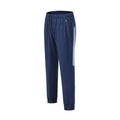 Men's black running trousers with mid waist design and polyester construction