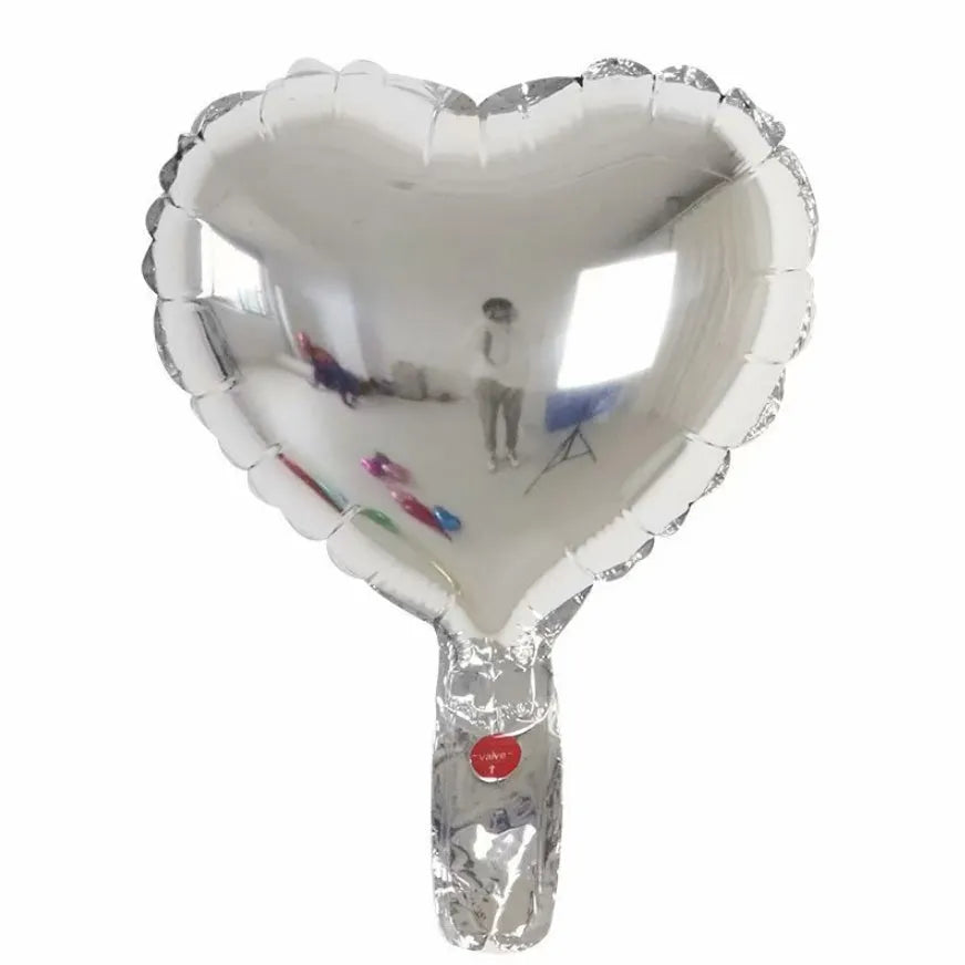 Aluminum foil peach heart shaped balloons in metallic colours for party decoration