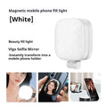 Black and white mobile phone selfie fill light with makeup mirror showing dimensions 61.2 x 76 x 25 mm