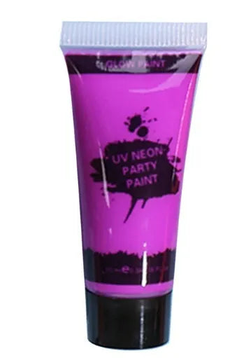 25ml tubes of neon face and body paint in red, yellow, green, purple, orange, and pink colours