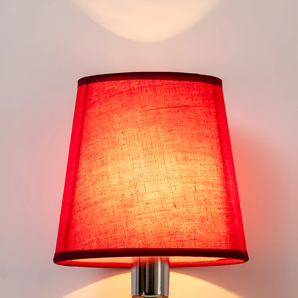Modern minimalist fabric lampshade with horizontal design in multiple colour options including black, red, beige, and sky blue.