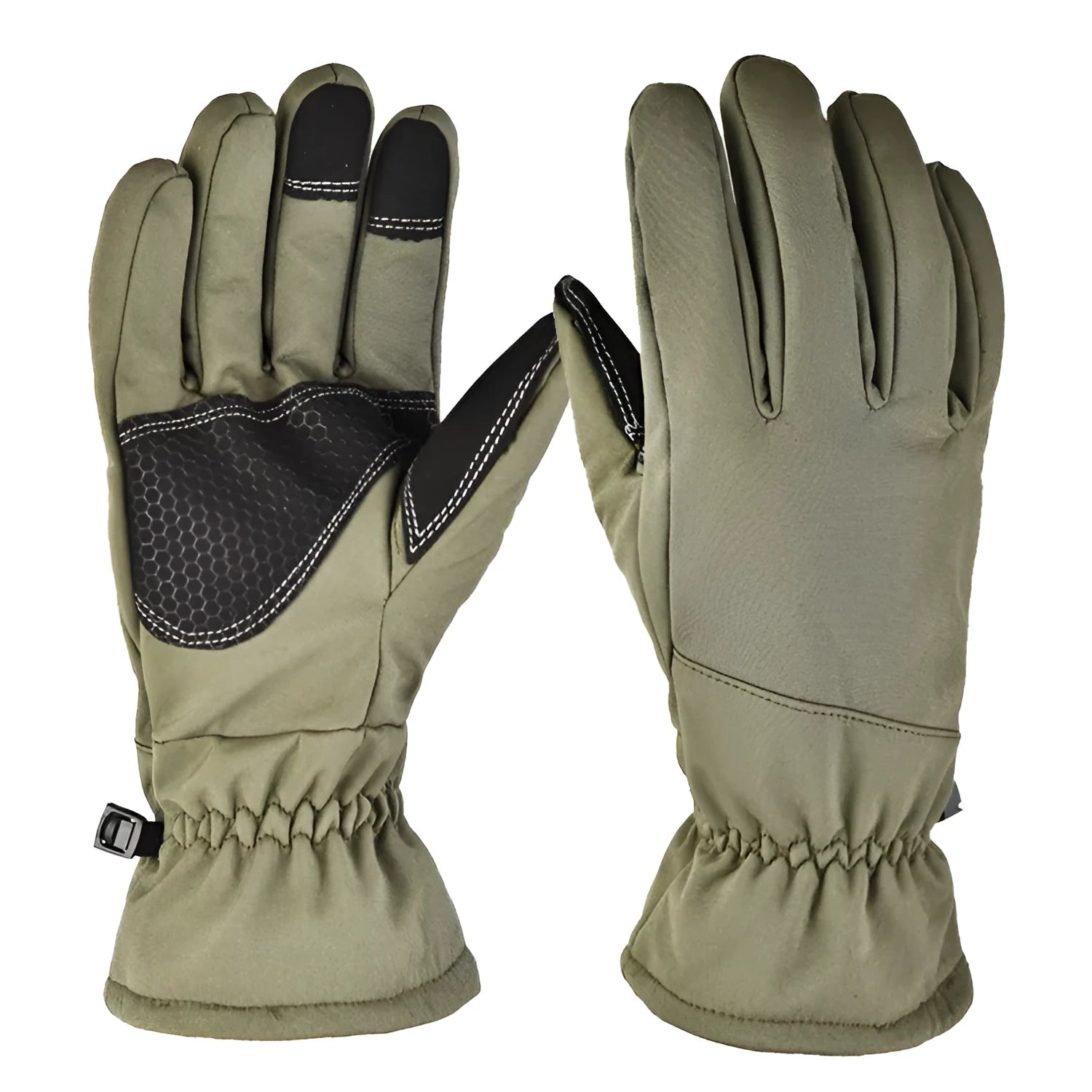 Camouflage tactical ski gloves with touchscreen fingertips and anti-slip grip for winter outdoor sports