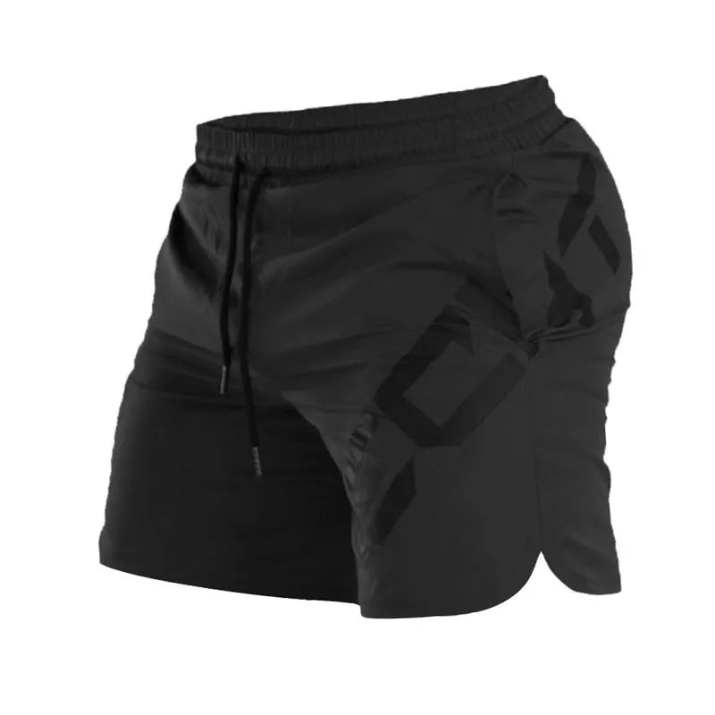 Men's elastic thin training running shorts in quick-drying nylon fabric