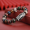 Chinese-style coloured glaze bracelet with five-colour snake lucky beads and auspicious patterns.