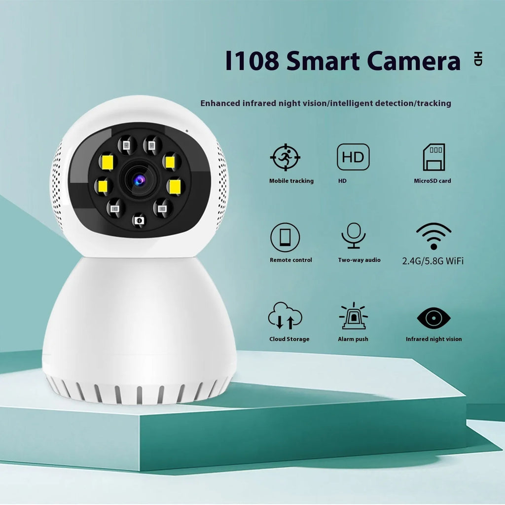 Dual-frequency wireless 1080p HD network camera with ABS housing for indoor and outdoor monitoring