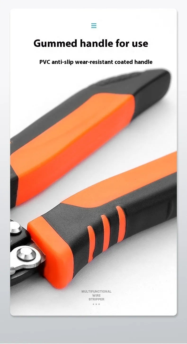 Fully automatic wire stripping pliers with 45# steel construction and high-carbon blades