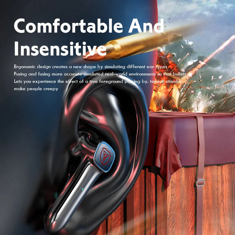M59 model wireless Bluetooth gaming headset with compact design on a solid background.