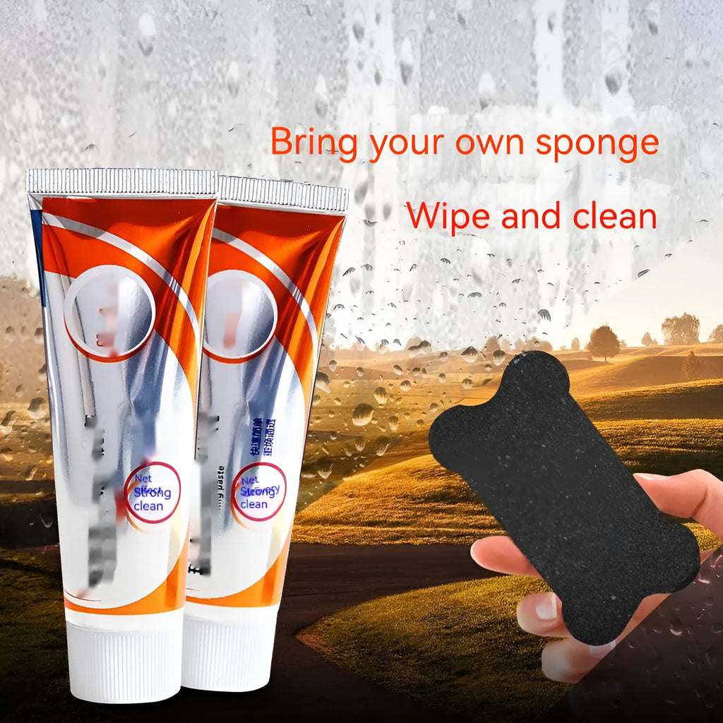 White bottle of 65ml car windscreen cleaning paste for removing oil stains from glass.