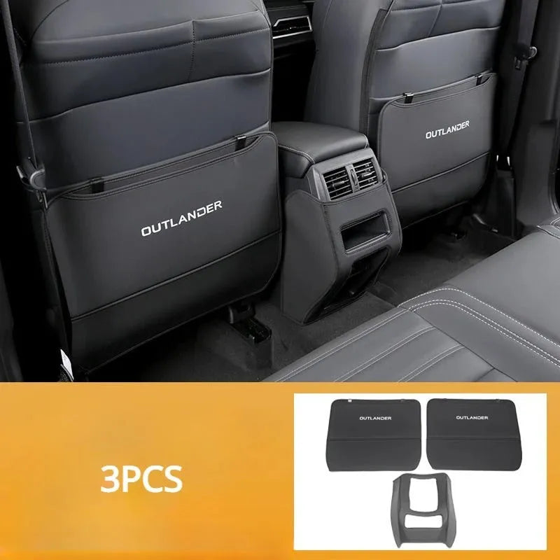 Mitsubishi Outlander seat armrest box leather anti-kick protection pads three-piece set