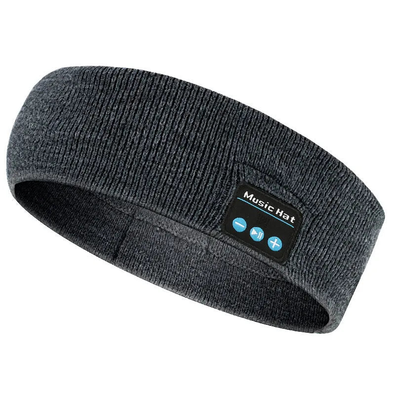 Bluetooth 5.4 audio eye mask with removable washable headband in black, dark grey, and grey-white.